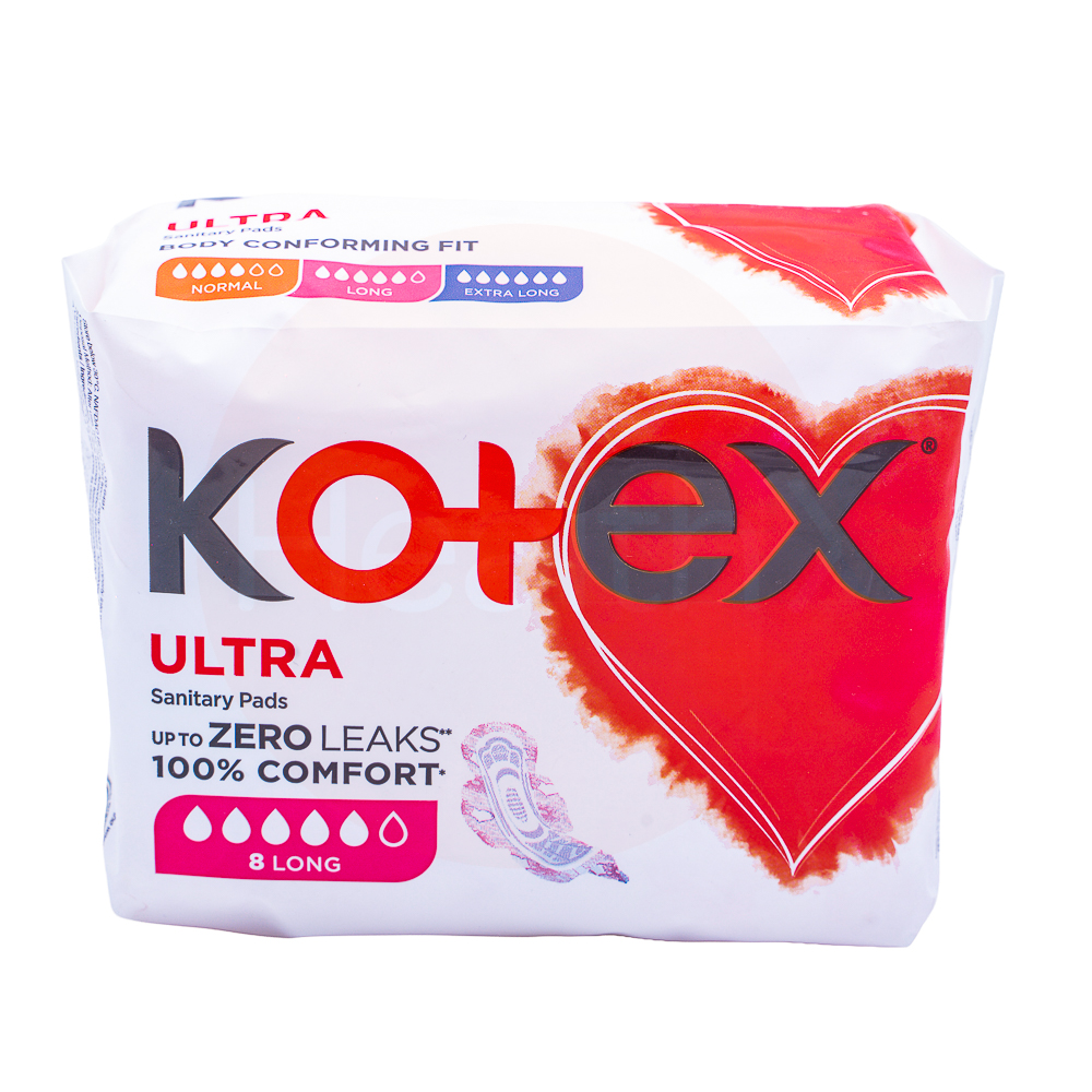 Kotex ultra sanitary pads 8's long